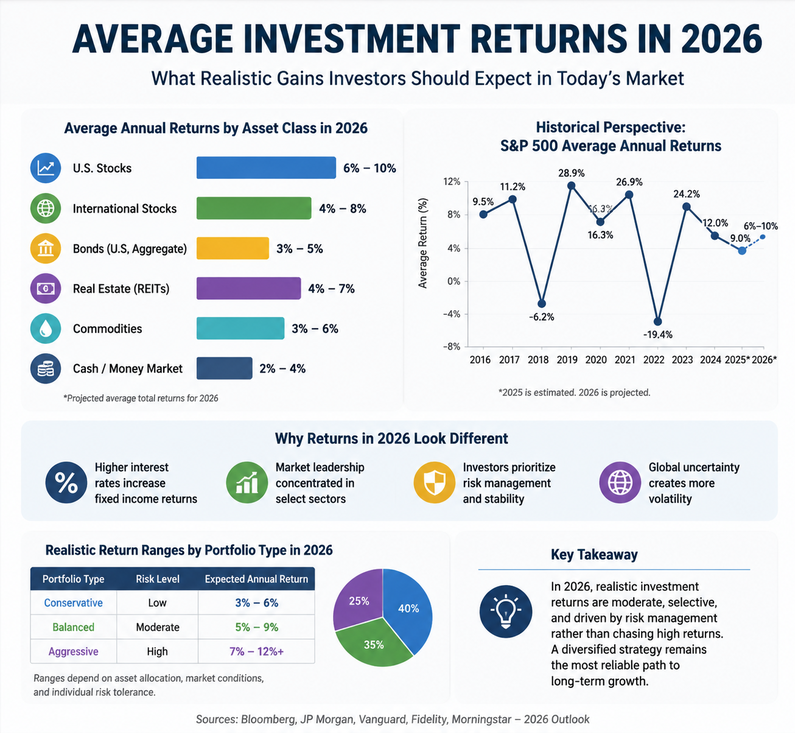 Average Investment Returns in 2026: What Realistic Gains Investors Should Expect in Today’s Market